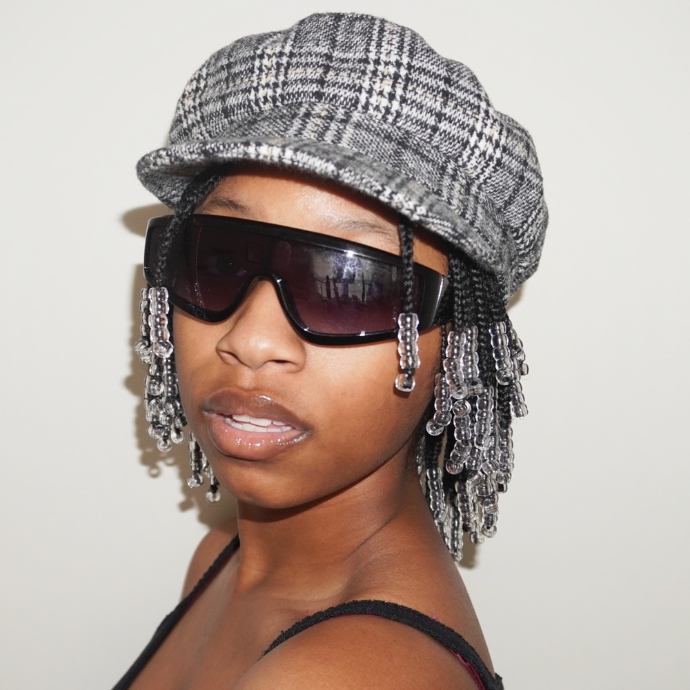 Plaid newsboy hat